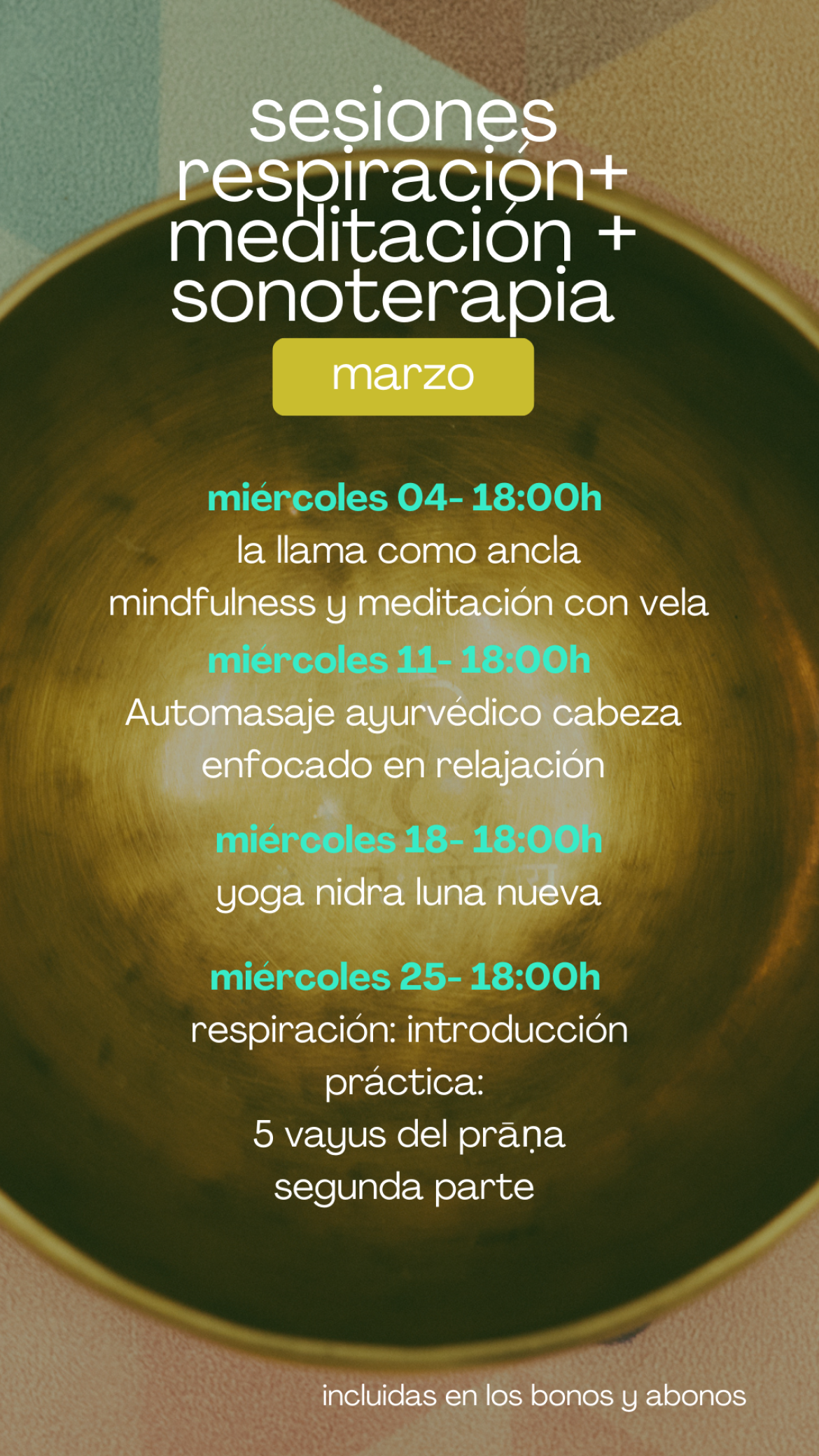 respiración + meditación + sonido
